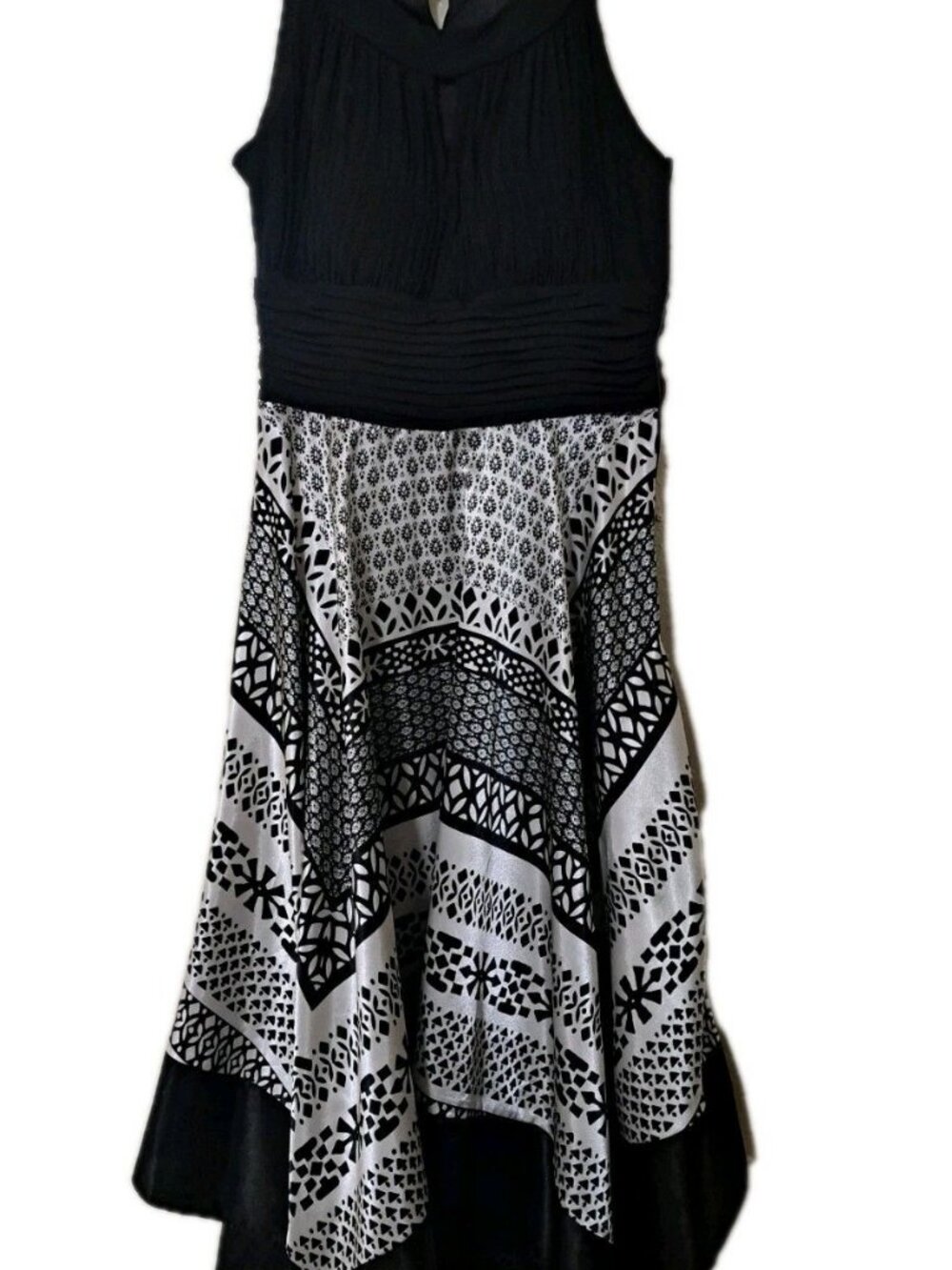 Melrose Womens Dress Black White Size 6 Sleeveless‎ Asymetrical Hem Spring